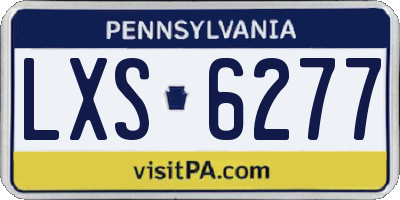 PA license plate LXS6277