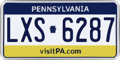 PA license plate LXS6287