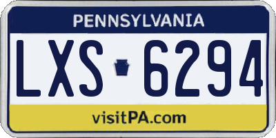 PA license plate LXS6294