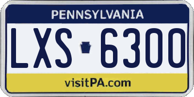 PA license plate LXS6300