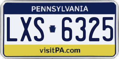 PA license plate LXS6325