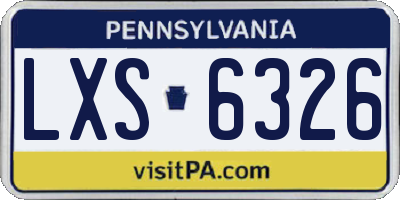 PA license plate LXS6326