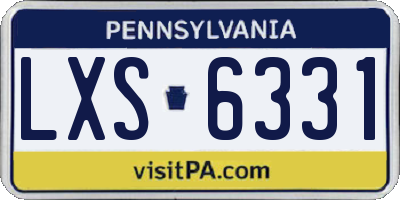 PA license plate LXS6331