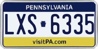PA license plate LXS6335