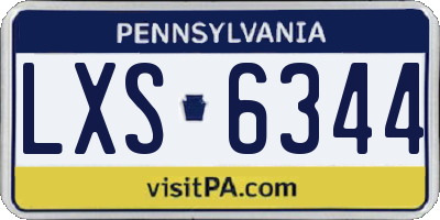 PA license plate LXS6344