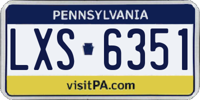 PA license plate LXS6351