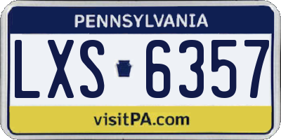 PA license plate LXS6357