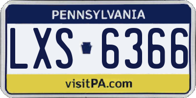 PA license plate LXS6366
