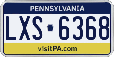 PA license plate LXS6368