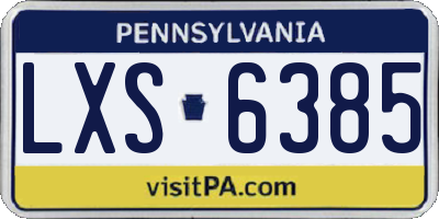 PA license plate LXS6385
