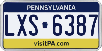 PA license plate LXS6387