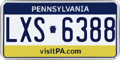 PA license plate LXS6388