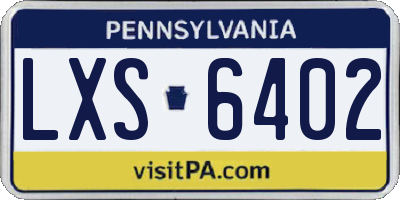 PA license plate LXS6402