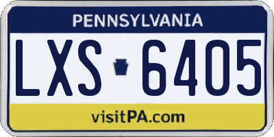 PA license plate LXS6405