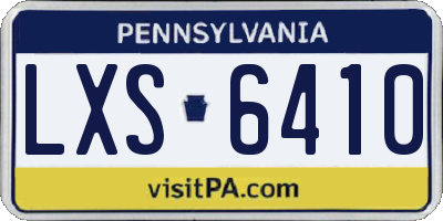 PA license plate LXS6410
