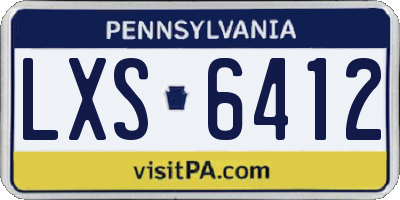PA license plate LXS6412