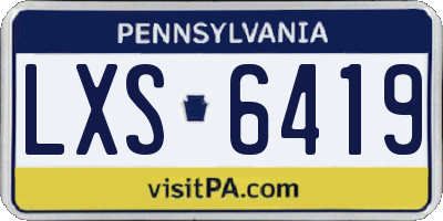 PA license plate LXS6419