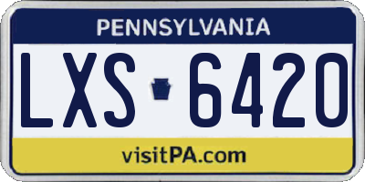 PA license plate LXS6420
