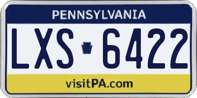 PA license plate LXS6422