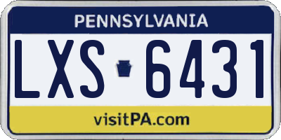 PA license plate LXS6431