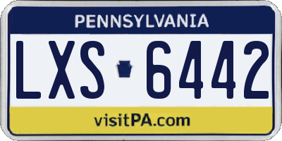 PA license plate LXS6442