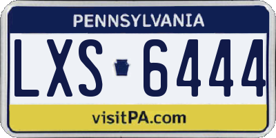 PA license plate LXS6444