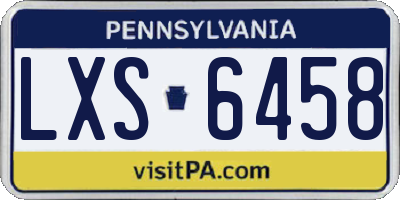 PA license plate LXS6458