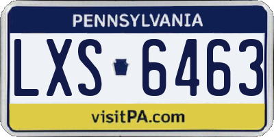 PA license plate LXS6463