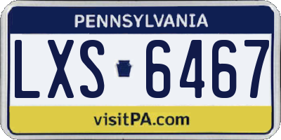 PA license plate LXS6467
