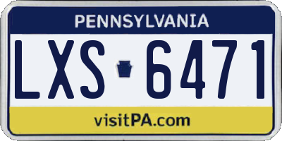 PA license plate LXS6471