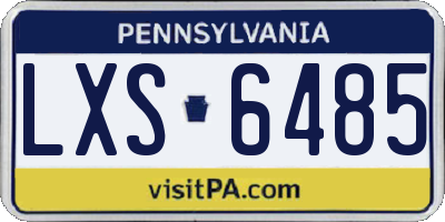 PA license plate LXS6485