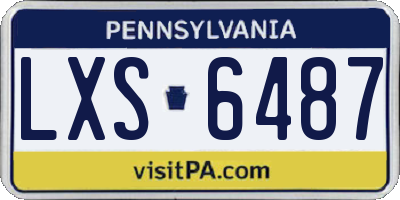 PA license plate LXS6487
