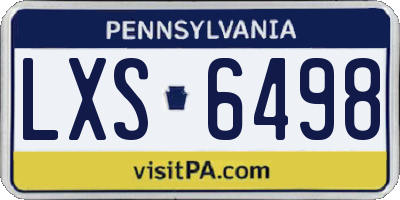 PA license plate LXS6498