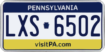 PA license plate LXS6502