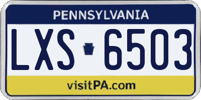 PA license plate LXS6503
