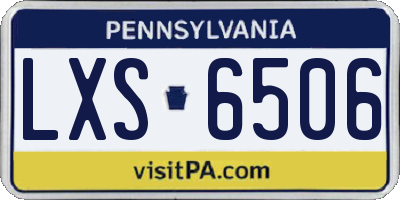 PA license plate LXS6506