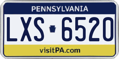 PA license plate LXS6520