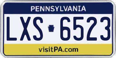 PA license plate LXS6523