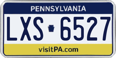 PA license plate LXS6527