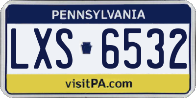 PA license plate LXS6532