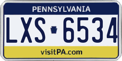 PA license plate LXS6534