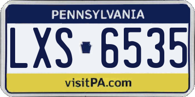 PA license plate LXS6535