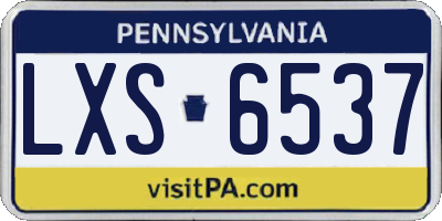 PA license plate LXS6537