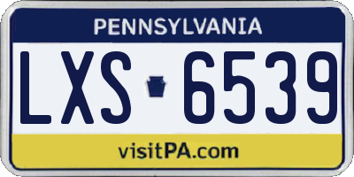 PA license plate LXS6539