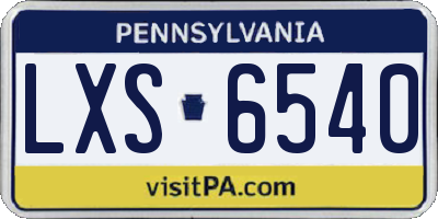 PA license plate LXS6540