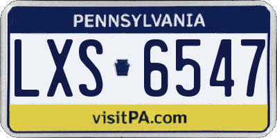 PA license plate LXS6547