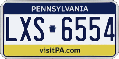 PA license plate LXS6554