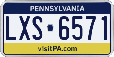 PA license plate LXS6571