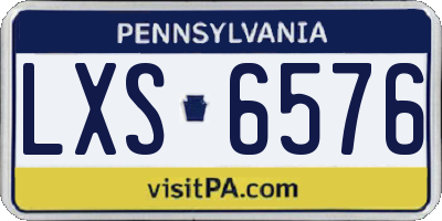 PA license plate LXS6576