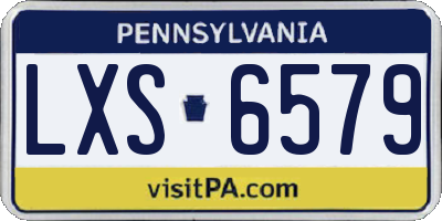 PA license plate LXS6579